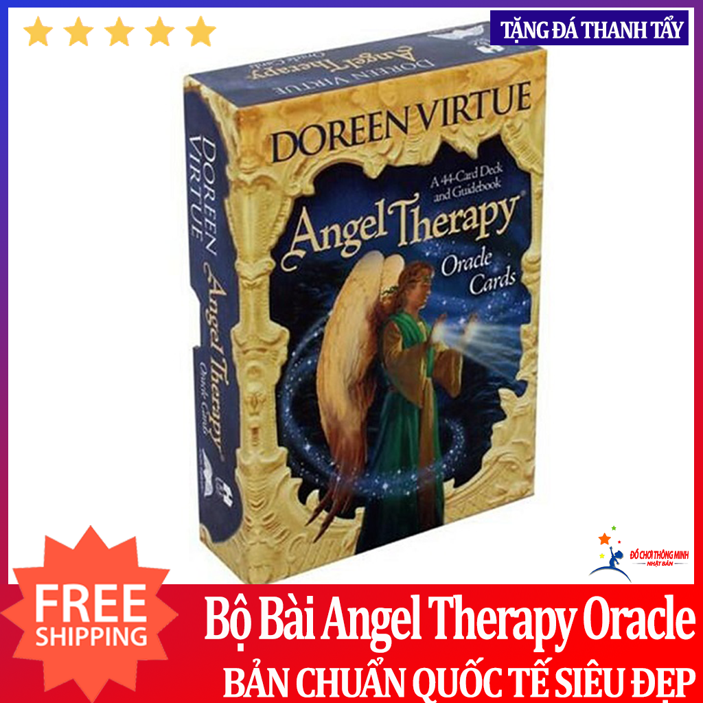 Combo Bộ Bài Bói Angel Therapy Oracle Cao Cấp và Túi Nhung và Khăn Trải Bản Tarot Tặng Đá Thanh Tẩy
