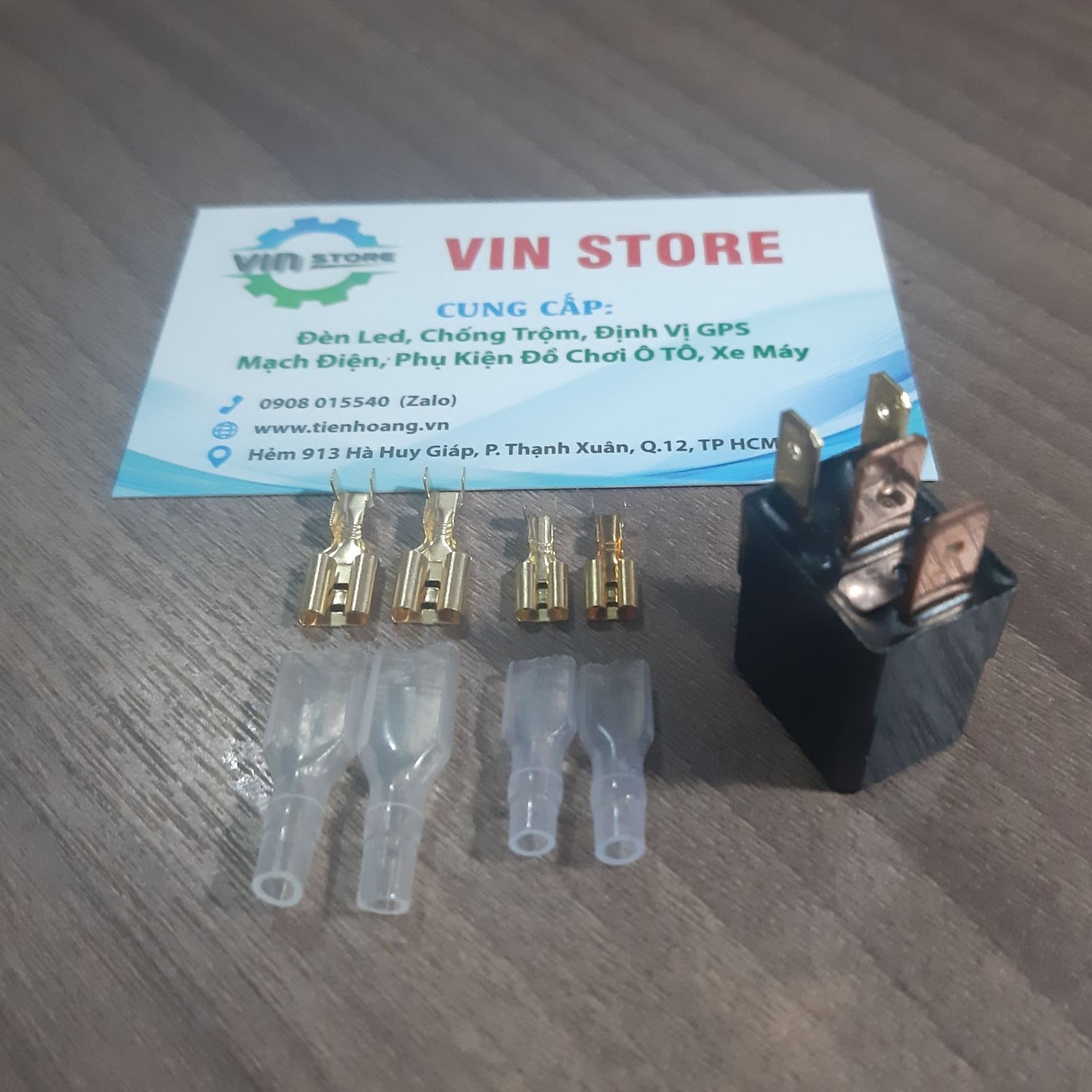 Relay 4 chân nais + bộ cos và bọc cao su xe máy