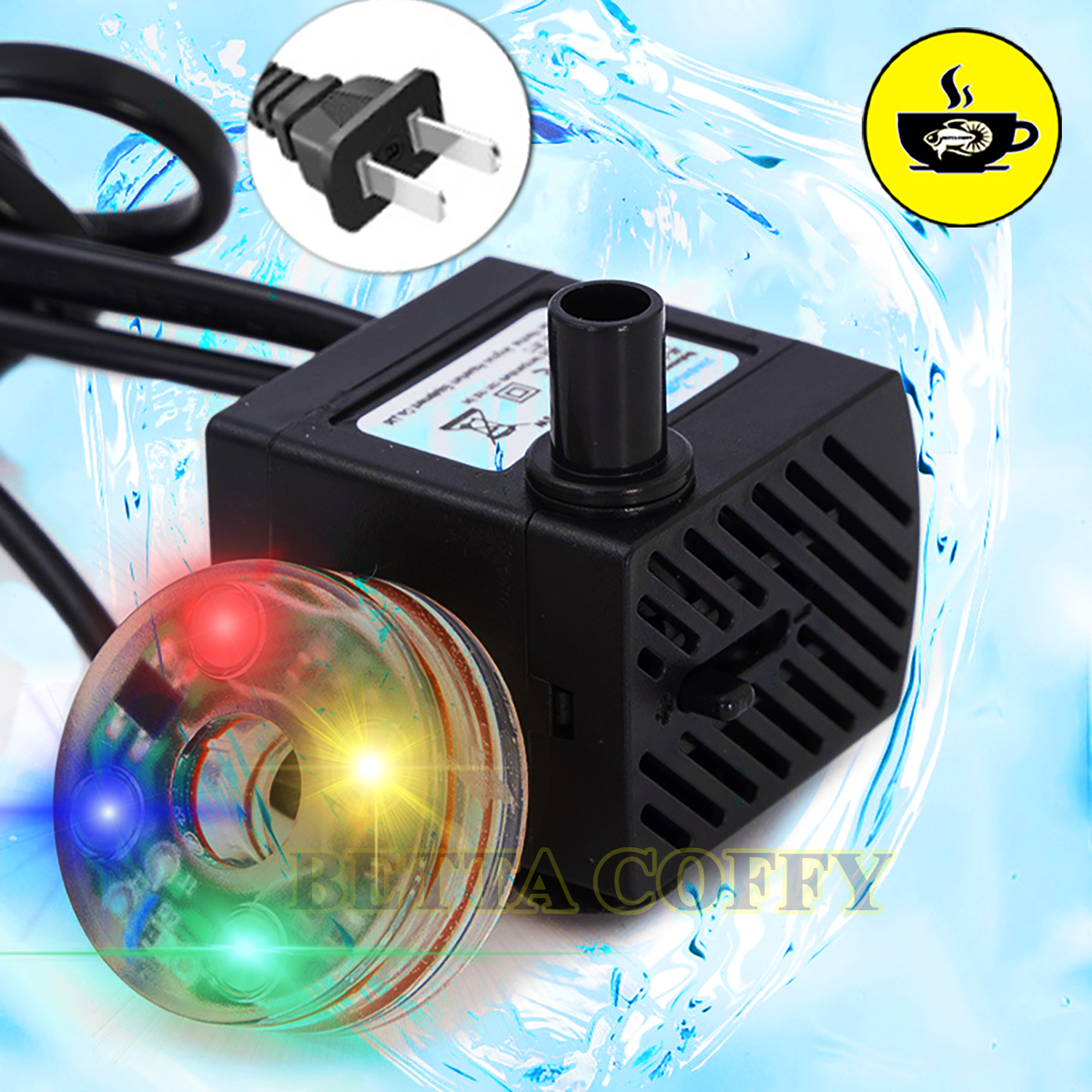 2in1 Mini Water Pump with Light and Filter 2W 3W - Water Filter Vs701 for Rockery Aquarium