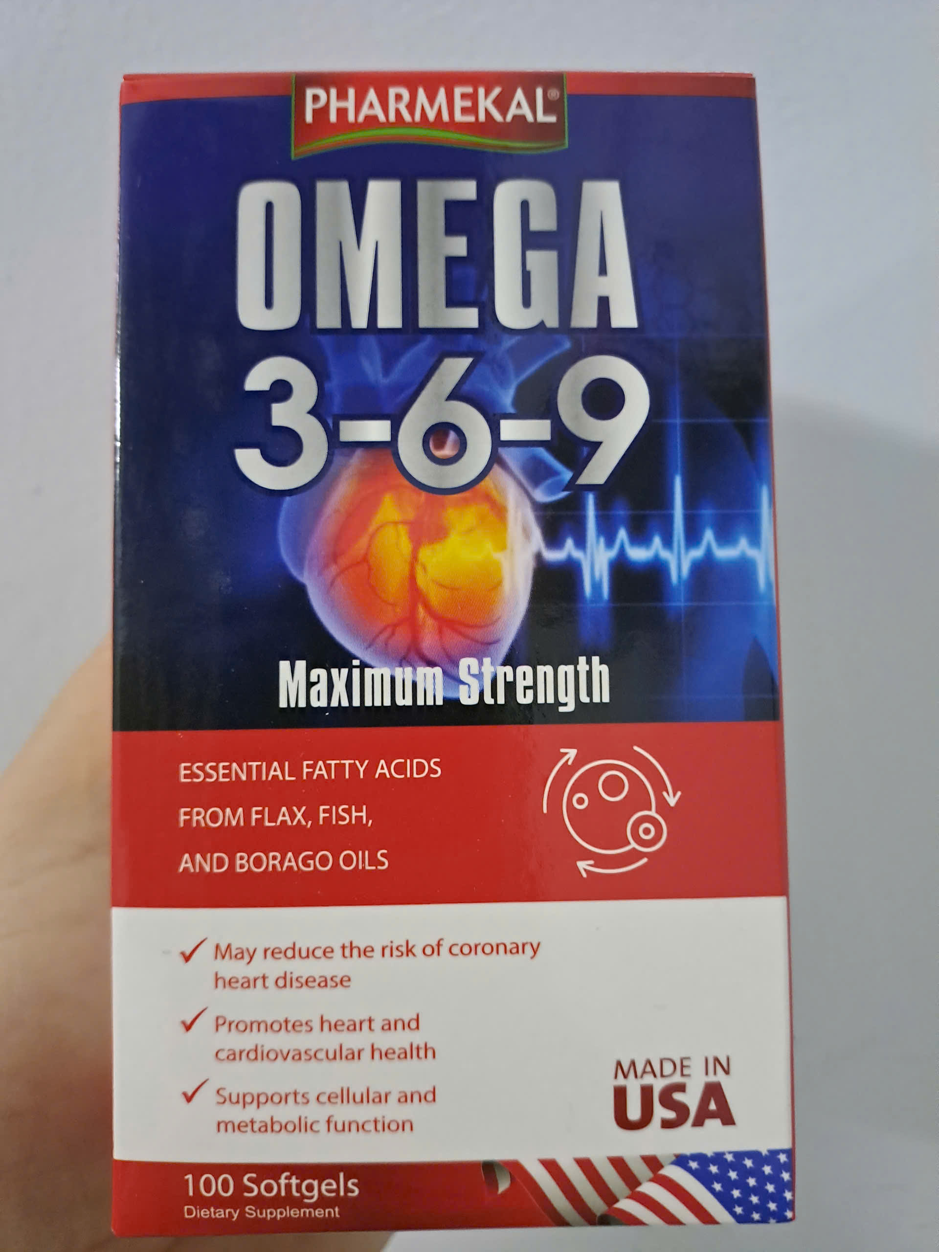 Viên uống dầu cá Omega 3-6-9 Pharmekal hỗ trợ giảm nguy cơ xơ vữa động mạch (100 viên)