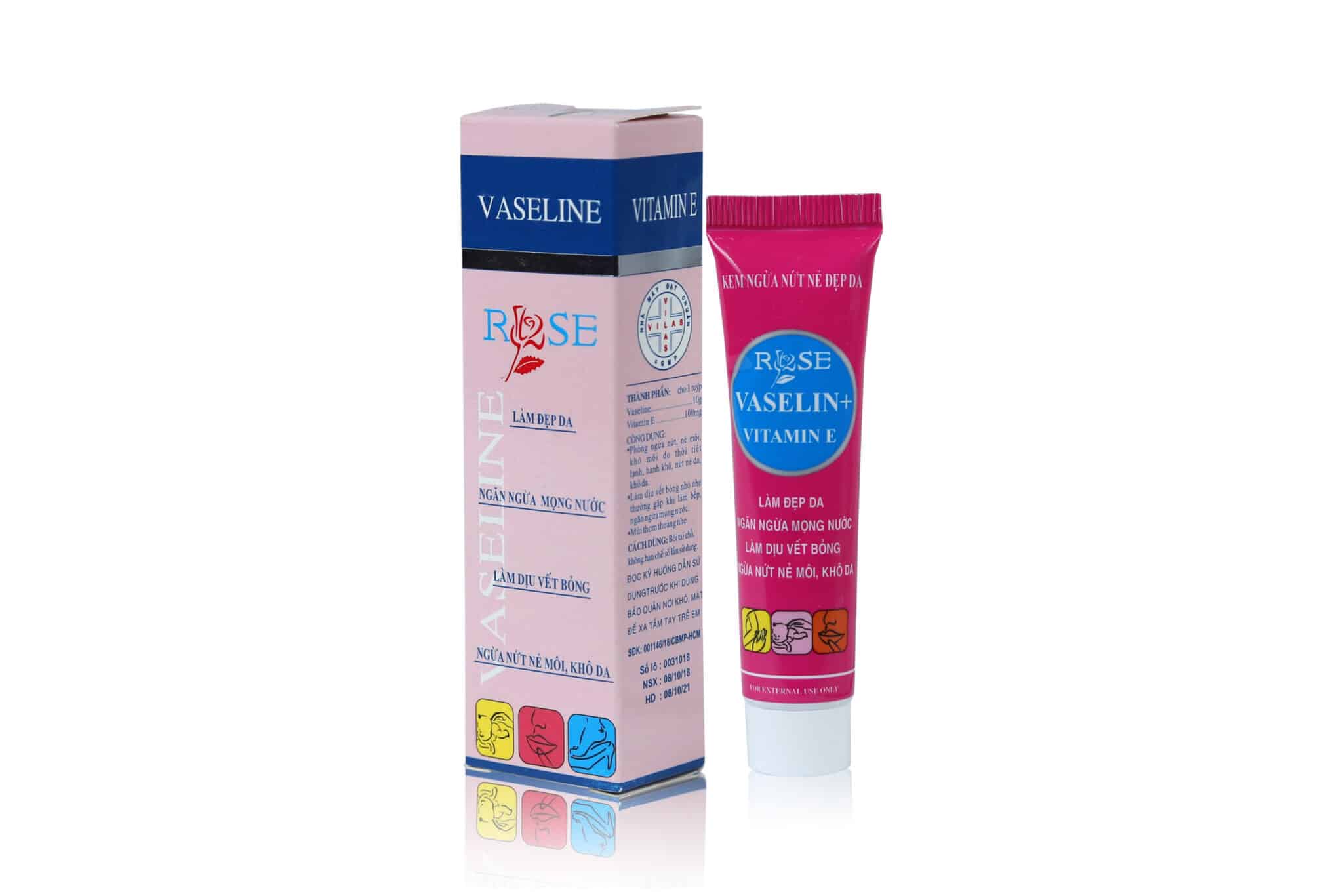 Kem bôi dưỡng da VASELINE ROSE với vitamin E cho da mềm mại căng bóng ( tuýp 10g)