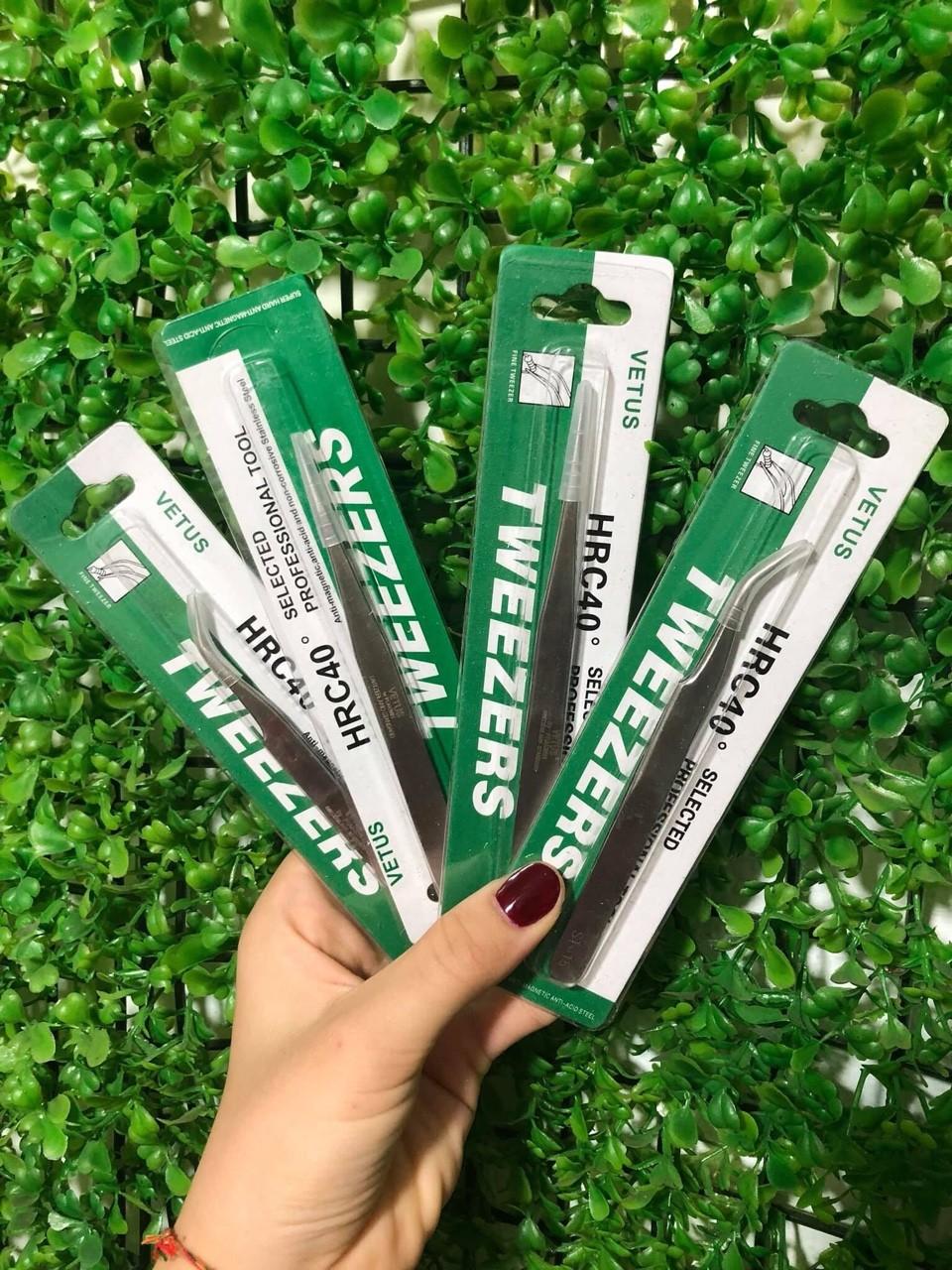 Cặp đôi  nhíp cong Classic  ( 1 cây ) + nhíp tách thẳng ( 1 cây )  LOẠI TRƠN nối mi