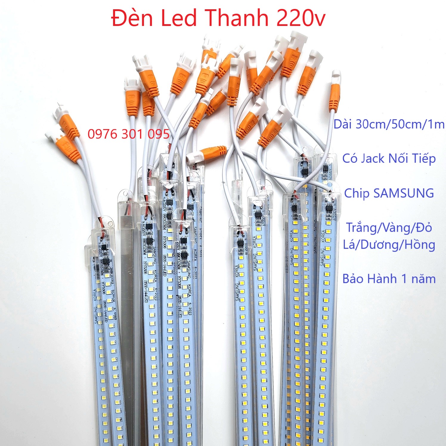 Đèn Led Thanh 220v chip SAMSUNG Siêu Sáng 30cm/50cm/1m