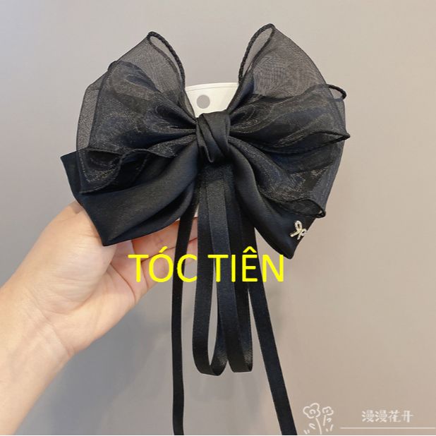 Kẹp tóc vải phối voan phụ kiện tóc tiên phụ kiện tóc nữ