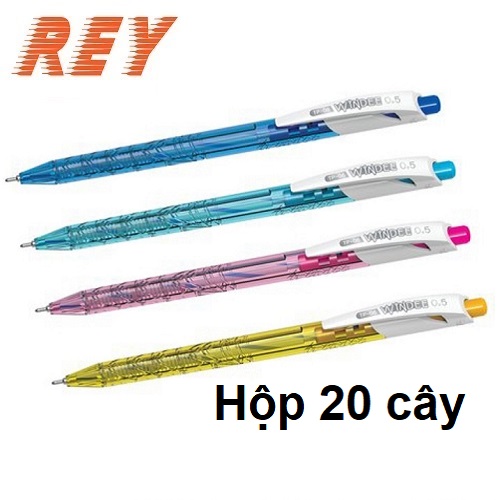 HỘP 20 cây bút bi bấm Windee mực xanh Thiên Long Điểm 10 TP-06 Ngòi 0.5mm