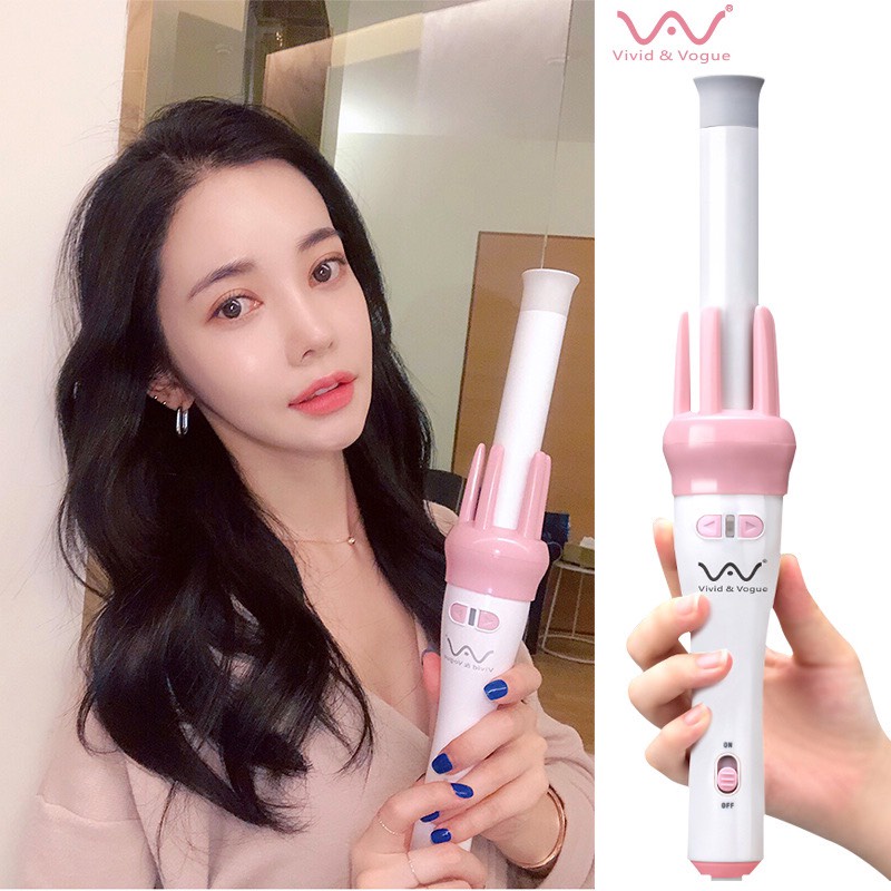 Máy uốn tóc xoăn sóng nước, máy uốn tóc xoăn xù mì, máy uốn tóc xoăn mini, máy uốn soăn thiết kế 4 thanh đỡ tóc để sau khi gài nhẹ tóc vào trục uốn làm Tạo kiểu làm đẹp tự nhiên giữ nếp lâu