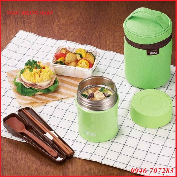 Hộp ủ cháo thermos jbm-502 xanh lá