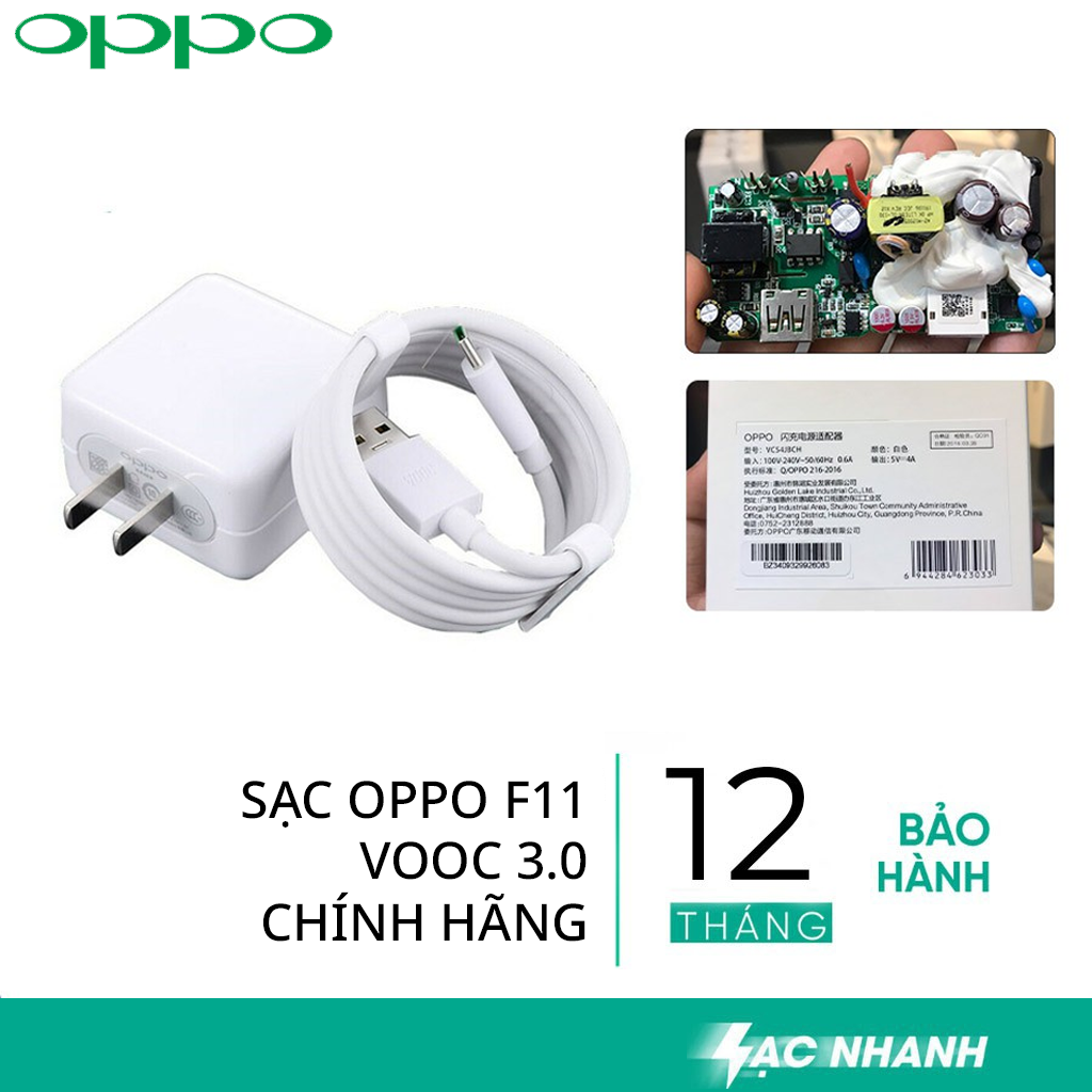 Bộ Sạc OPPO Nhanh VOOC 3.0 F11/F11 Pro - Hàng Chính Hãng