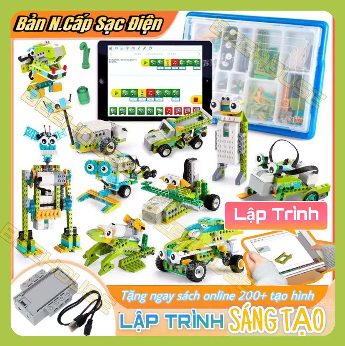 BỘ LẬP TRÌNH WEDO 2.0 CHUÂN STEM KÈM CẢM BIẾN MÔ HÌNH động cơ-KÈM THÙNG NHỰA- Đồ Chơi Giáo Dục Education - Đồ Chơi lắp ráp kỹ thuật - Kỹ sư cơ khí - lắp ghép động cơ robot điều khiển đồ chơi xếp hình bé trai đồ chơi học tập cho bé