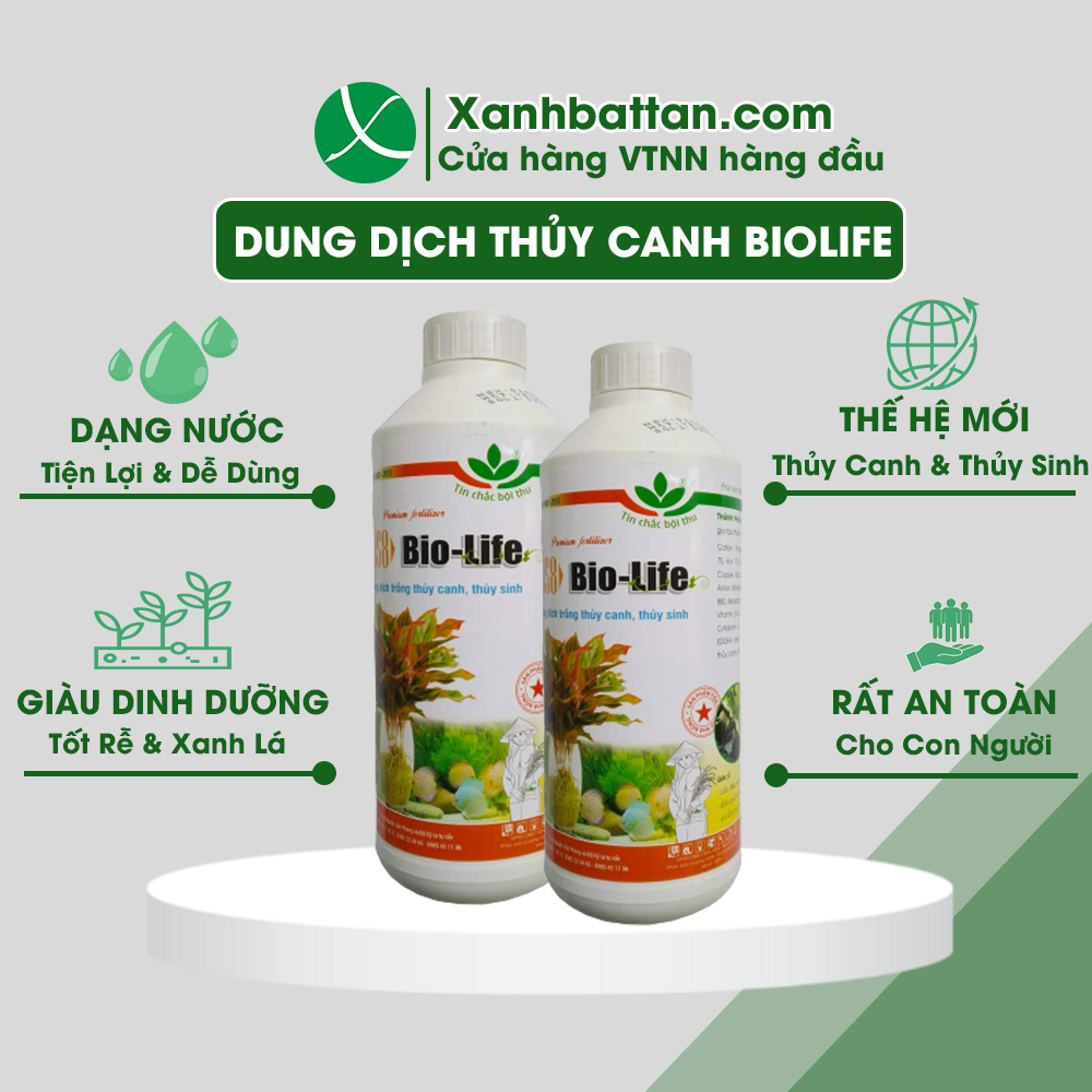 Dung Dịch Thủy Canh Và Thủy Sinh Cho Cây Trồng Biolife Thế Hệ Mới Chai 1 Lít