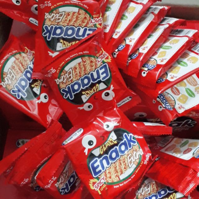 Sỉ Nguyên Lốc - Snack mì trẻ em Enaak Indonesia hương ớt cấp độ 1 truyền thống nguyên lốc 20 gói x 28g