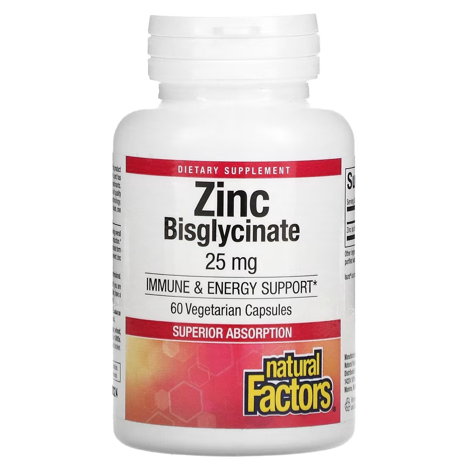 Natural Factors, Zinc Bisglycinate, 25 mg , 60 VIÊN NANG - SỨC ĐỀ KHÁNG