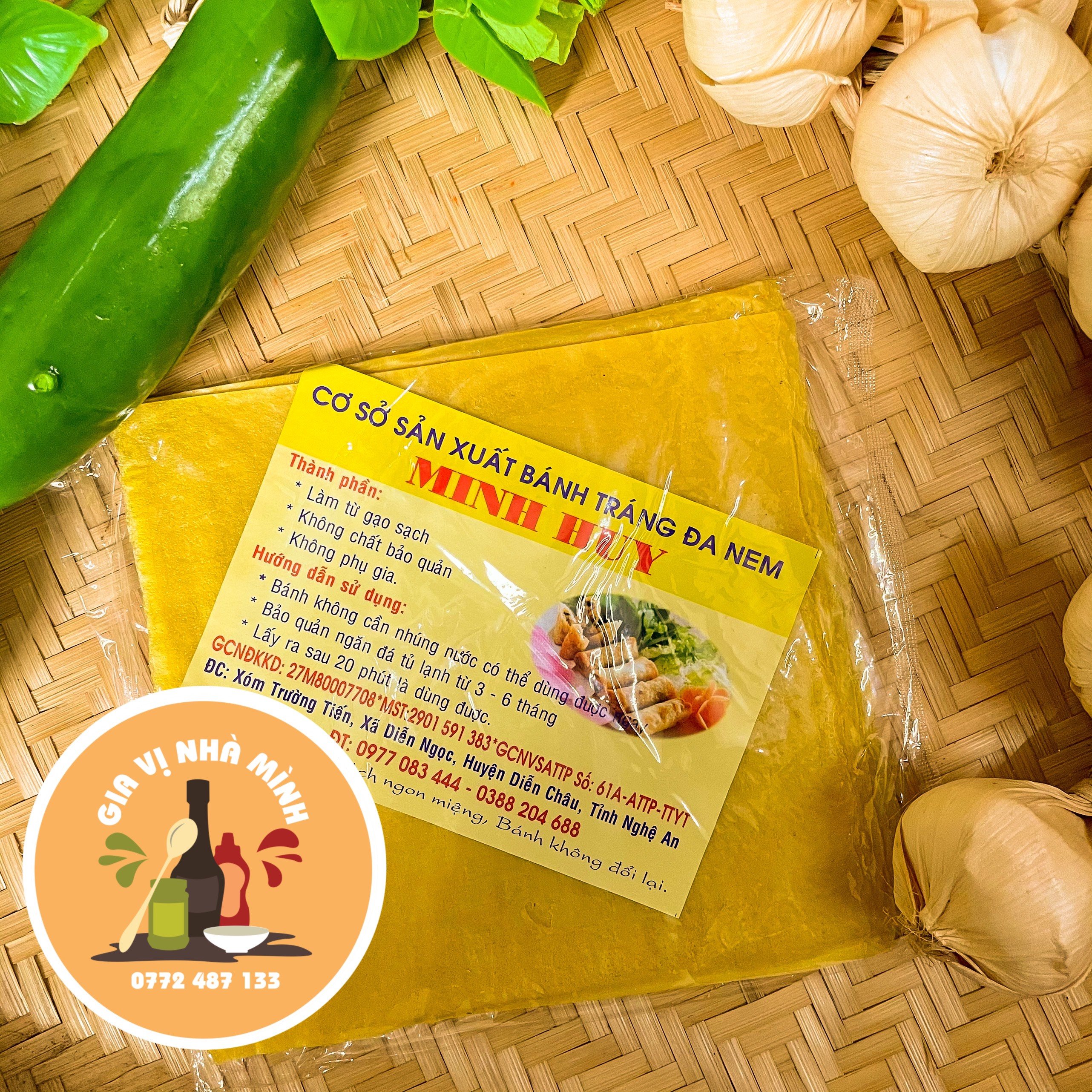 Bánh đa nem - bánh ram minh huy - bịch 5 sấp