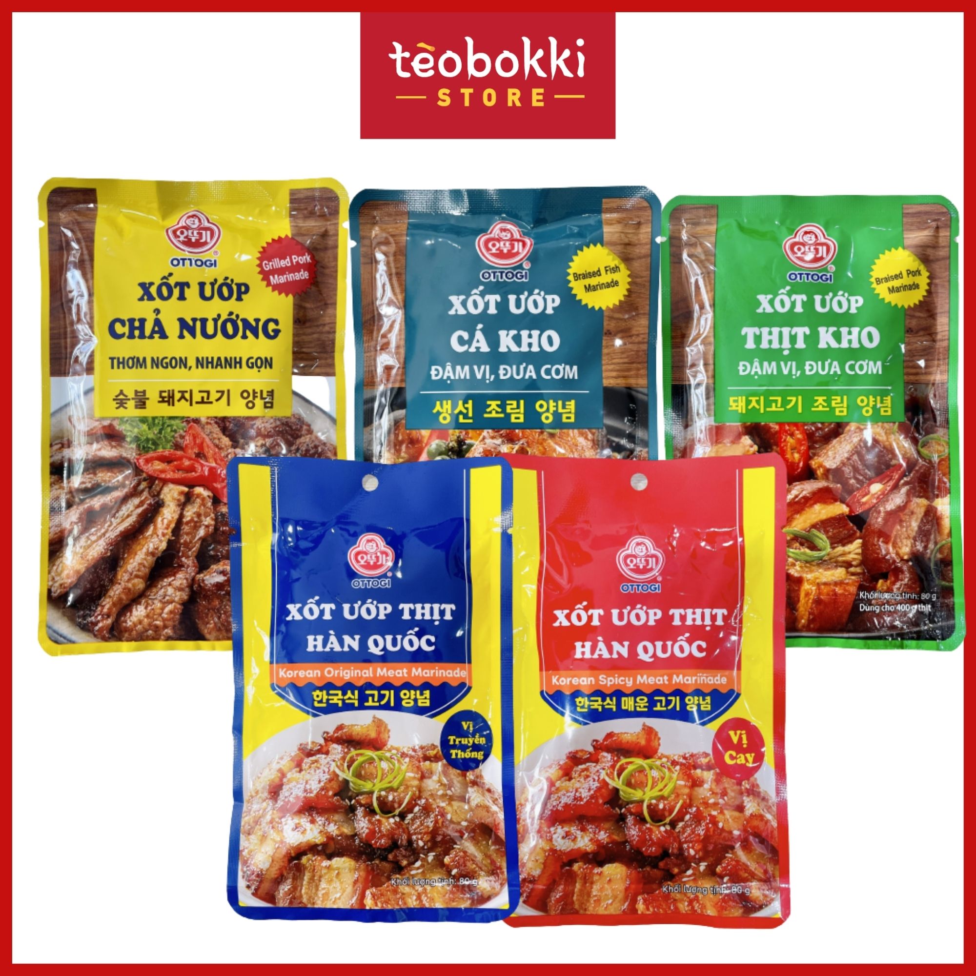 Xốt ướp gia vị Ottogi - Xốt ướp thịt kho, cá kho, chả nướng gói 80g