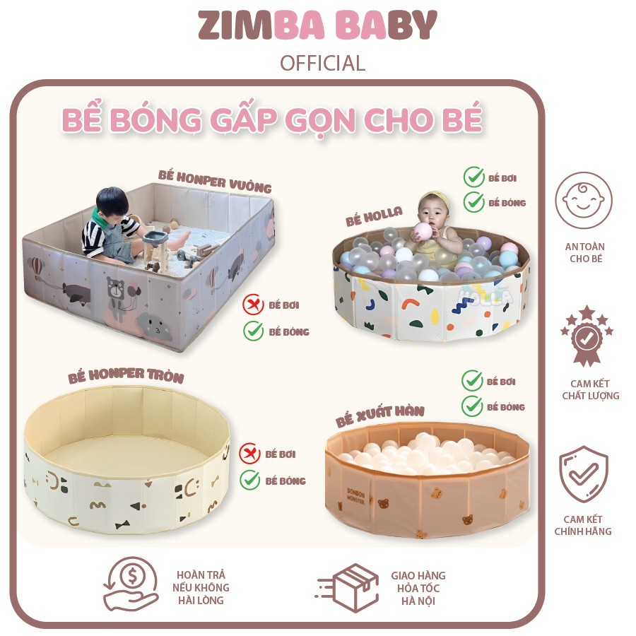 Bể Bóng Gấp Gọn Cho Bé Quây Bóng Cho Bé Vận Động Và Sáng Tạo Hàng Chính Hãng Holla Zimbababy