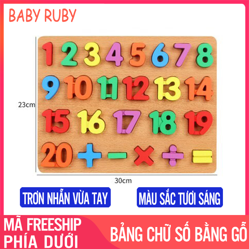 Bảng Chữ Số Bằng Gỗ - 20 Số, Nhiều Màu Sắc, Gỗ Cao Cấp, An Toàn Cho Bé - Bảng Chữ Cái Và Số Bằng Gỗ, Bảng Số Bằng Gỗ, Bảng Chữ Cái Và Số Cho Bé Bằng Gỗ, Bộ Bảng Số Thông Minh Bằng Gỗ, Bảng Chữ Số Cho Bé - Baby Ruby