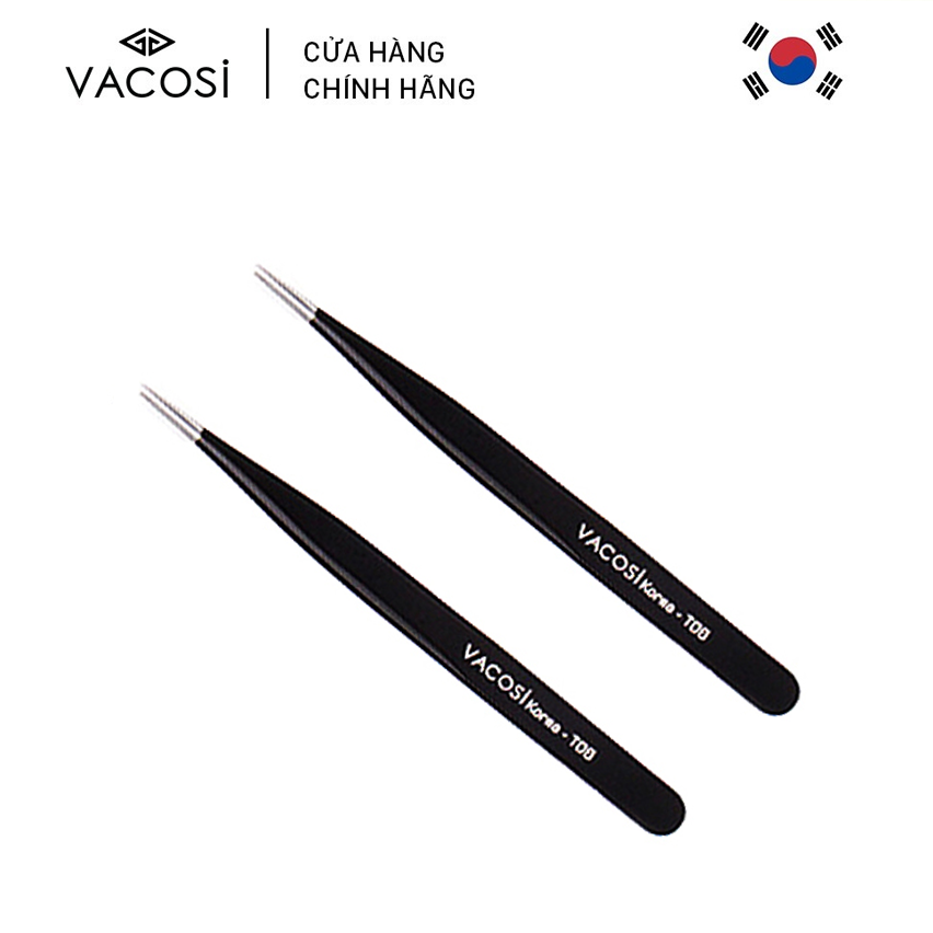 Vacosi Nhíp Nối Mi Thẳng Pointed Tweezers T06 (Màu Đen)