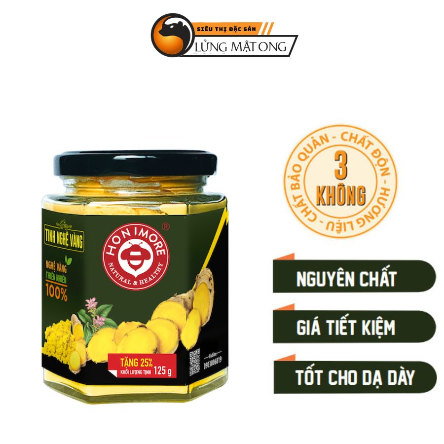 Tinh nghệ vàng Honimore nguyên chất hũ 100g - Hỗ trợ cải thiện bệnh đau dạ dày, tốt cho hệ tiêu hóa