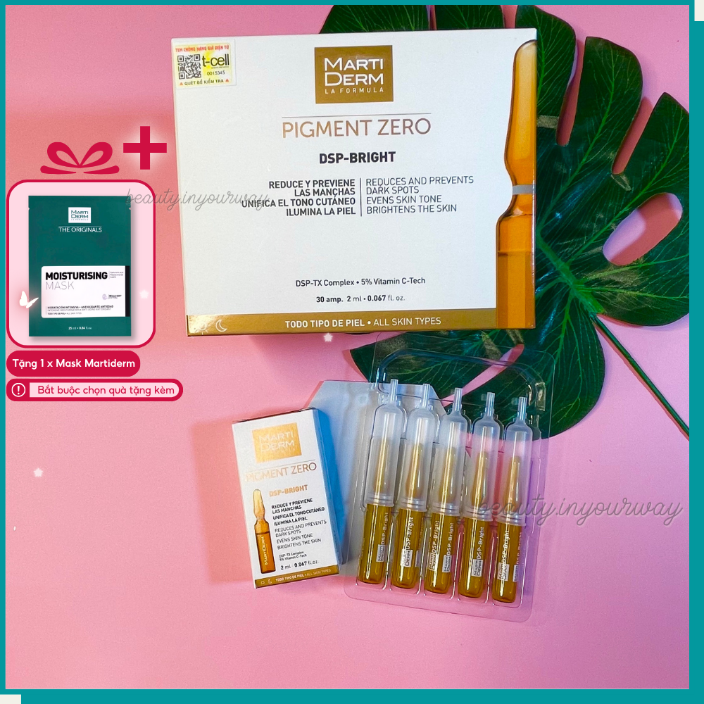 Ampoule dưỡng sáng đều màu da, giảm đốm sắc tố - martiderm pigment zero dsp bright