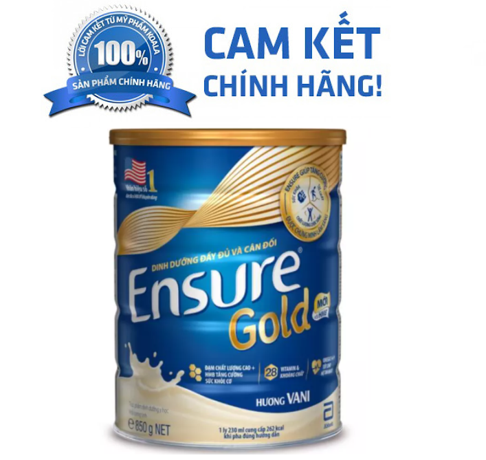 (Chính hãng )SỮA ENSURE GOLD, HƯƠNG VANI, hộp 850g, hàng chuẩn, Abbott, sản xuất tại Singapore. DATE mới nhất