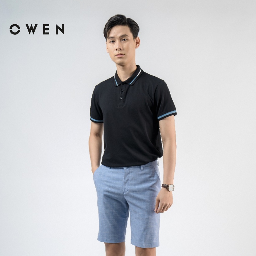 OWEN - Áo Polo nam ngắn tay Owen màu đen 220344 - Áo thun có cổ nam
