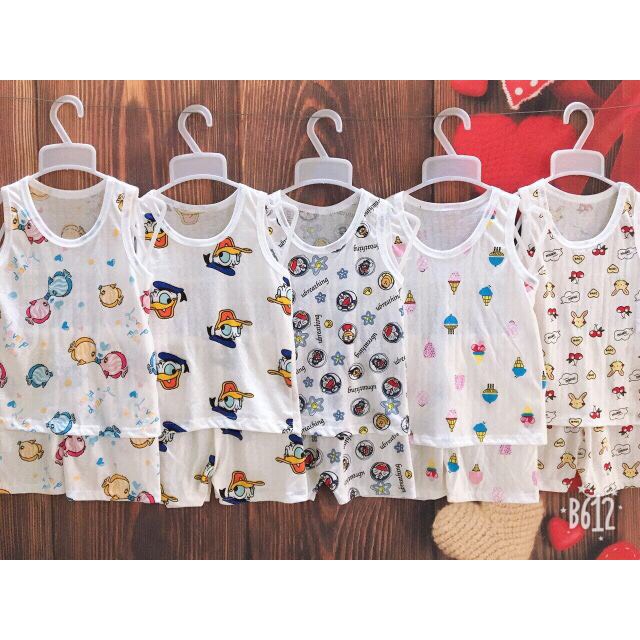 XẢ LỖ 5 Bộ cotton giấy cho bé hình ngẫu nhiên 13-18kg (size đại) inbox giới tính