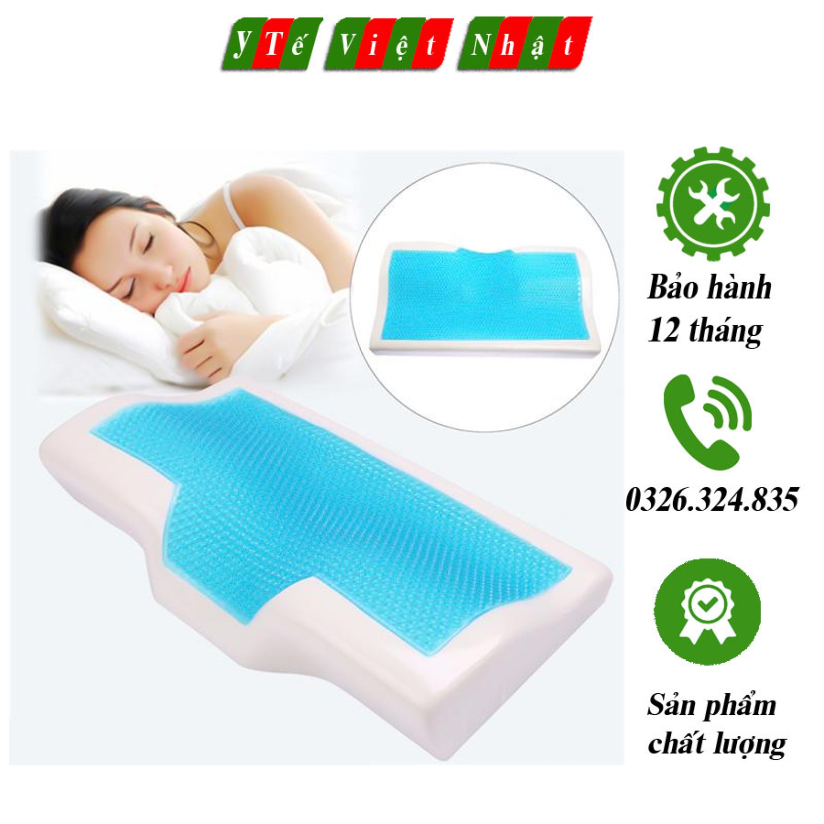 Gối ngủ cao su non điều hoà cao cấp dành cho người đau mỏi cổ vai gáy, người bị thoái hoá đốt sống cổ bm-s106