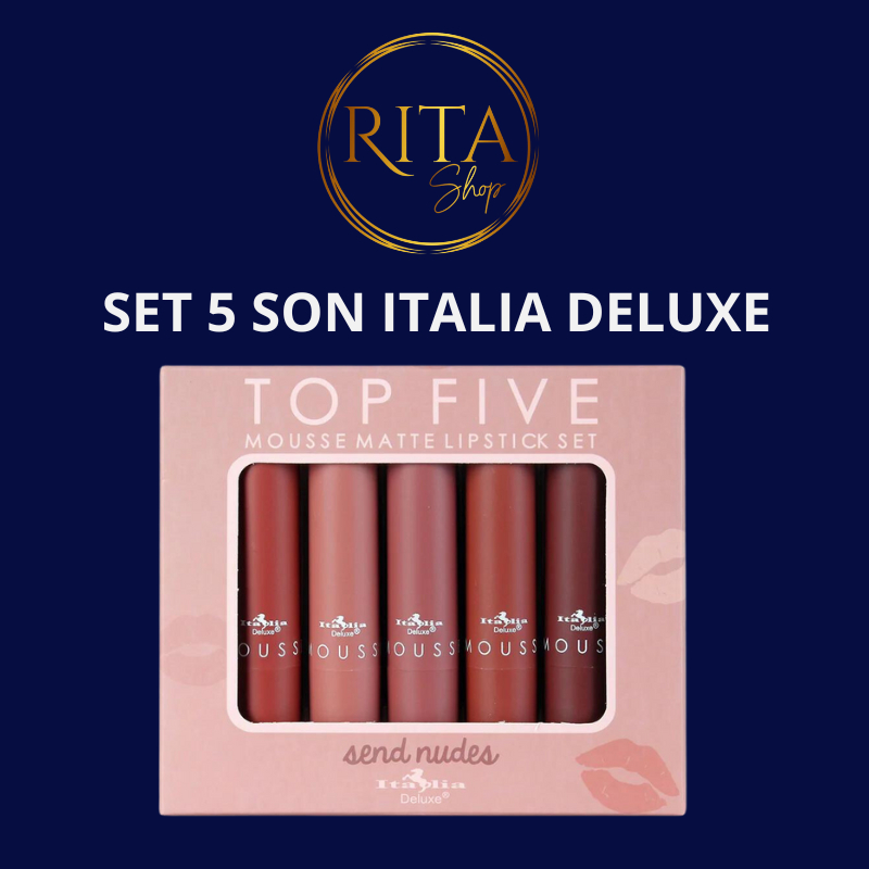 Set 5 son thỏi lì Italia Deluxe Mousse Lipstick