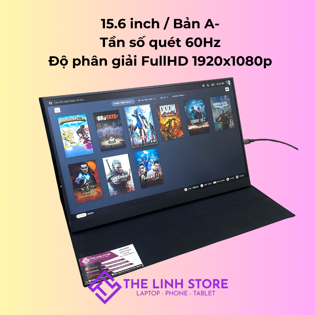 Màn hình di động 15 inch IPS 2.5K 144Hz có Type-C ThunderBolt - Tặng kèm bao da