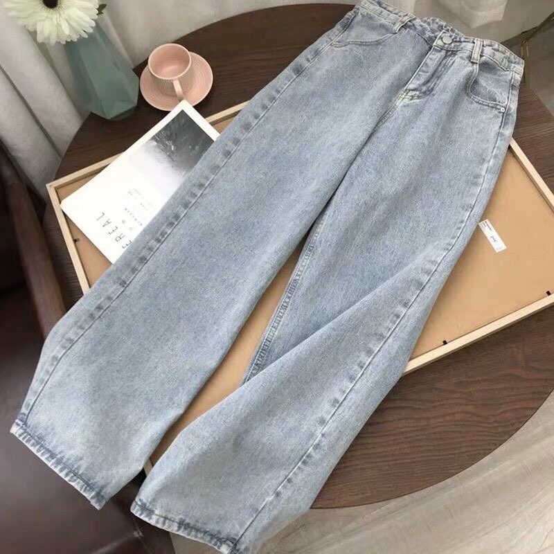 Quần jean nữ ống rộng quần bò nữ lưng cao ống suông đứng bb01