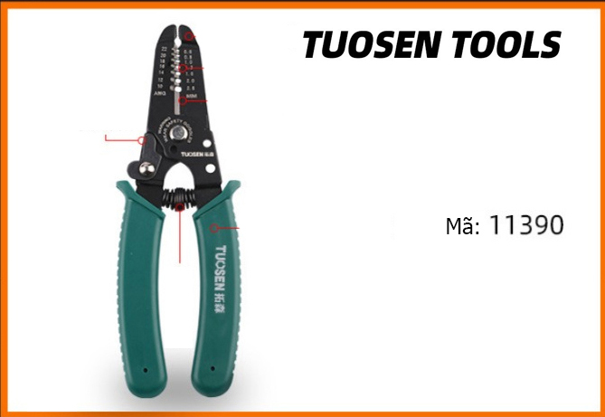 Kìm tuốt dây điện, bấm cos đa năng, tự động TUOSEN / Tuo Sen