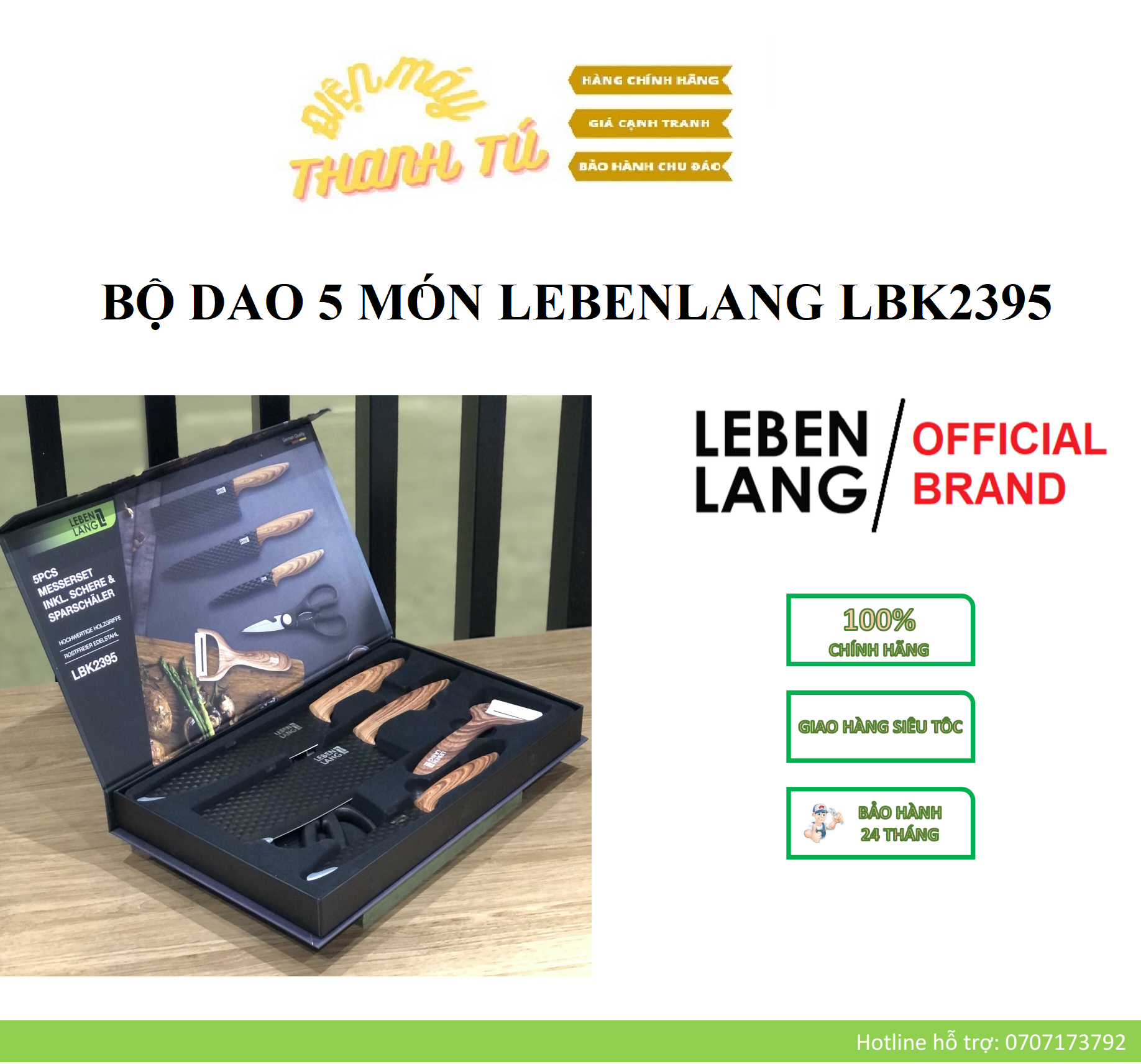 LBK2395 - BỘ DAO 5 MÓN LEBENLANG – THƯƠNG HIỆU ĐỨC