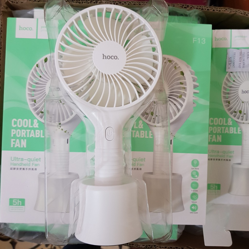 Quạt mini tích điện cầm tay Hoco F13 chính hãng hoco 3 tốc độ gió