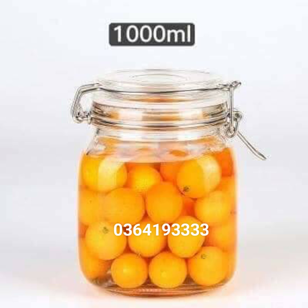 Lọ thủy tinh nắp gài 1000ml