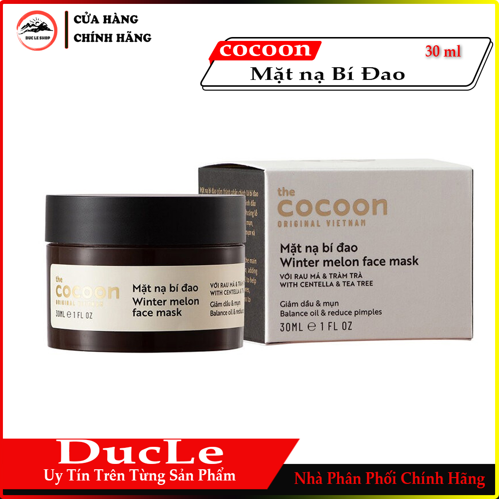 [HCM]Mặt Nạ Bí Đao Dành Cho Da Dầu Và Mụn Ẩn COCOON 30 ml (Big size 100ml )