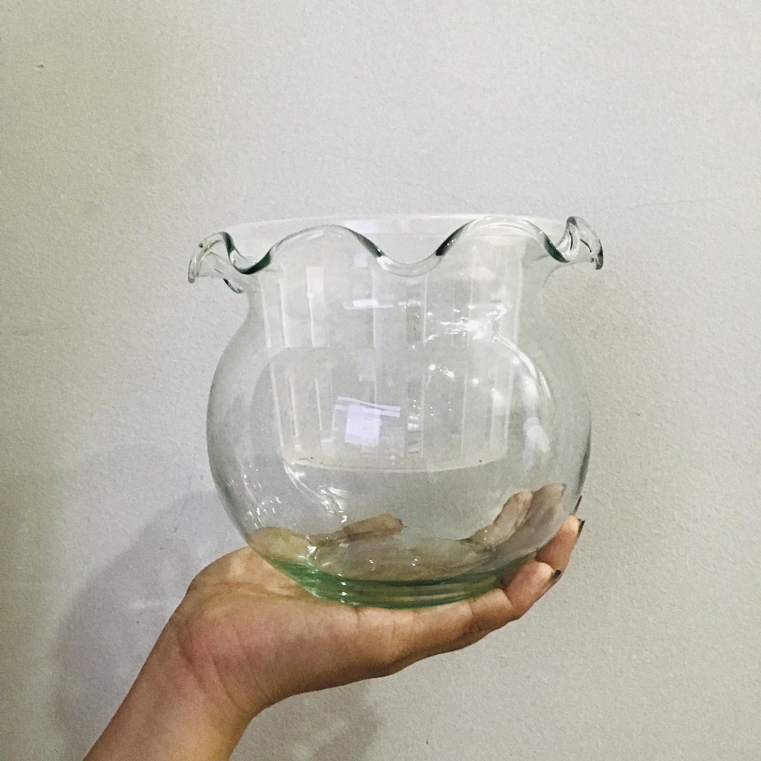 [HCM]Hồ cá mini để bàn thủy H 13 X 15CM  tinh phong thủy tai bèo hb3 chậu trồng cây thủy canh rọ nhựa 8x13 CM có sỏi màu hydroponic TK-HB3