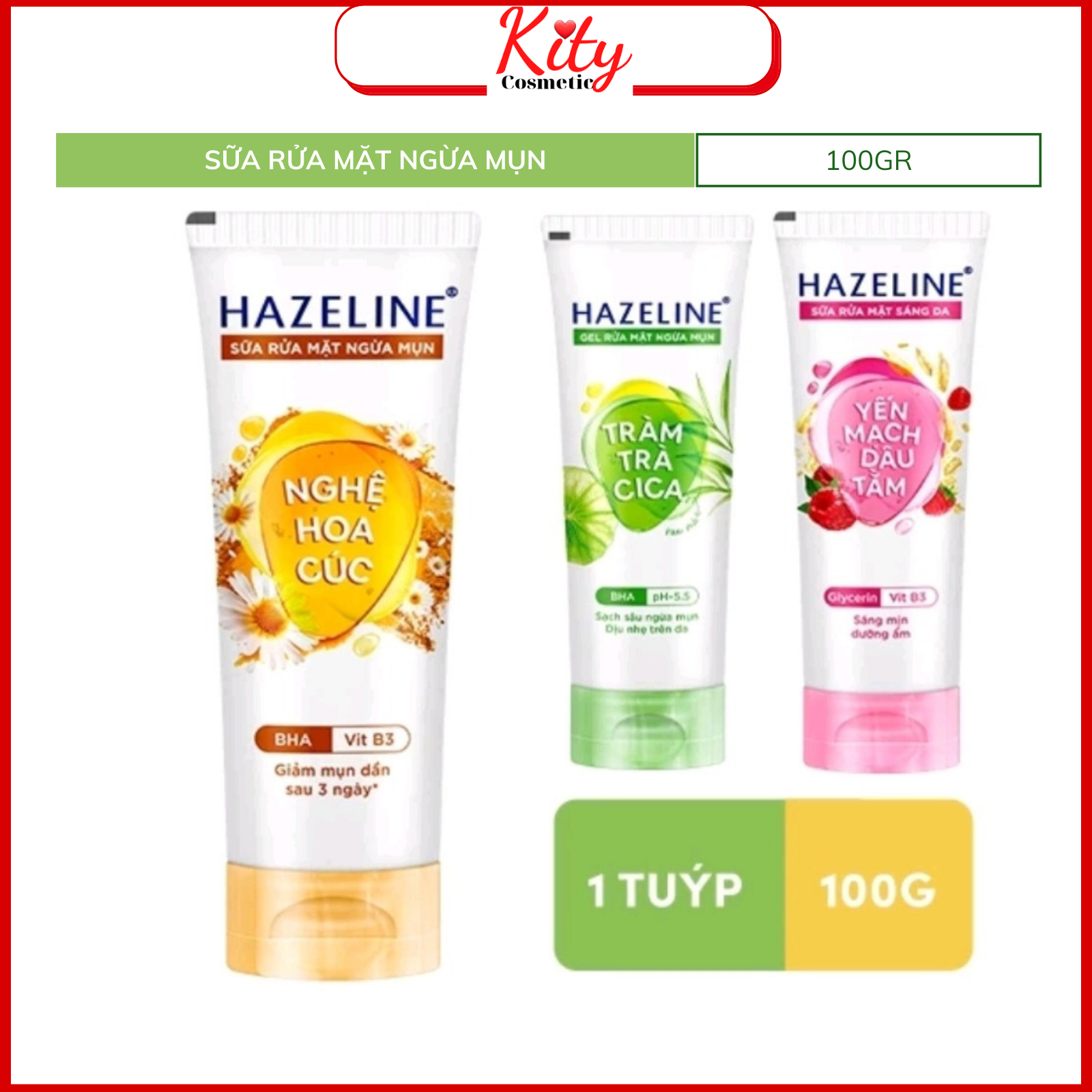 Sữa rửa mặt Hazeline Chiết Xuất Thiên Nhiên 100g