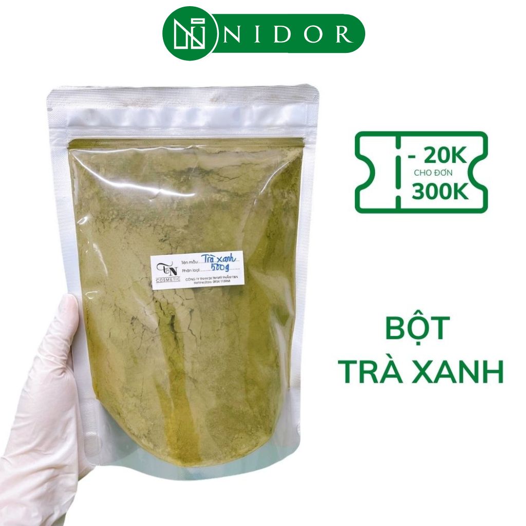 1kg bột trà xanh nguyên chất đắp mặt nạ giảm mụn thâm