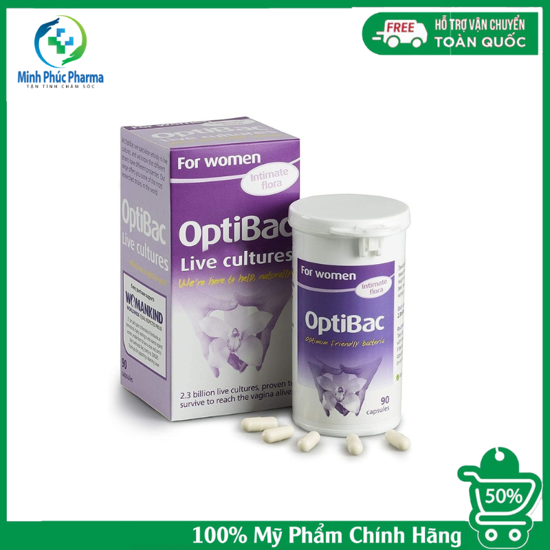 Men vi sinh optibac tím phòng ngừa phụ khoa vùng kín cho phụ nữ và mẹ bầu - 90 viên