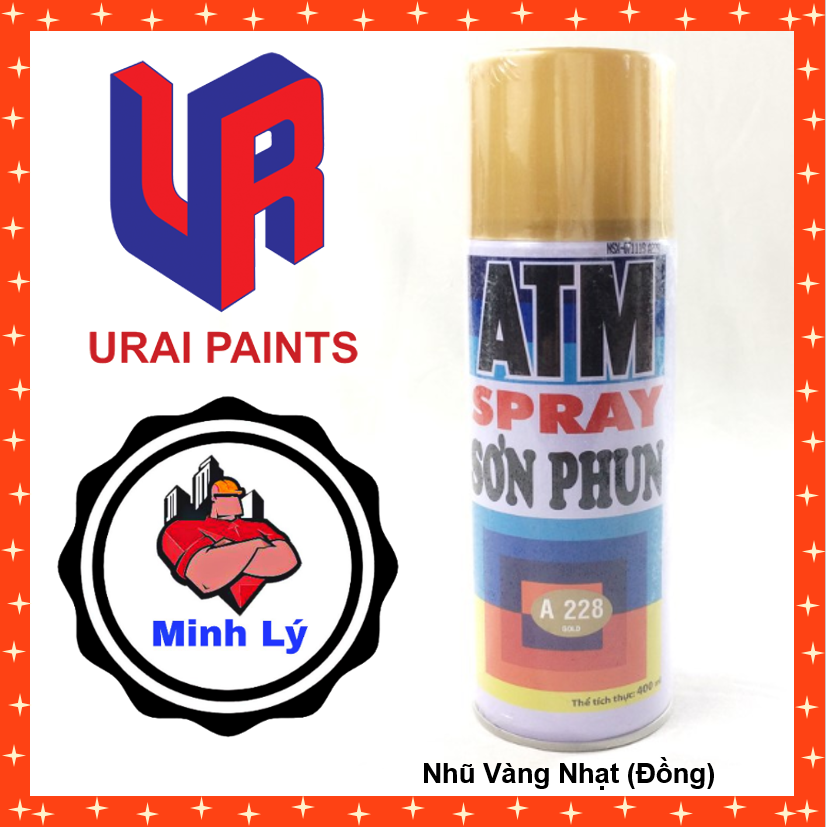 Sơn phun nhũ vàng nhạt a 228 atm spray cao cấp