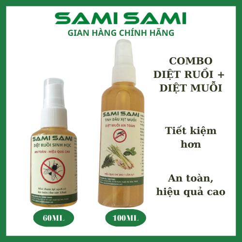 Combo diệt côn trùng an toàn gồm diệt ruồi sinh học SAMI SAMI 60ml và diệt