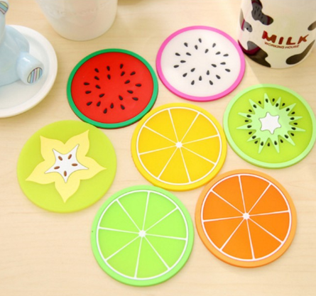 Miếng lót cốc silicon hình hoa quả tươi mát (8cm)
