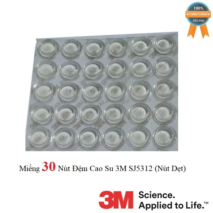 Nút đệm cao su 3m sj5312 hình dẹt làm chân đế cho các thiết bị nhỏ, để bàn…