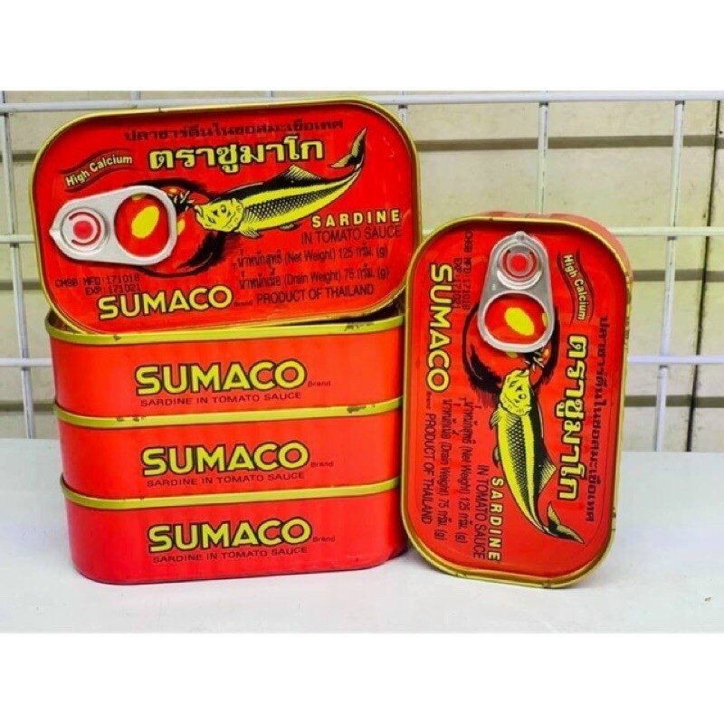 Lốc 5 Hộp Cá Mòi Sốt Cà Sumaco Thái Lan - Hộp125gram