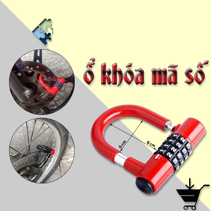Ổ khóa chữ u 4 mã số không cần chìa - ổ khóa mật mã bảo vệ an toàn tài sản đổi mã số tùy ý