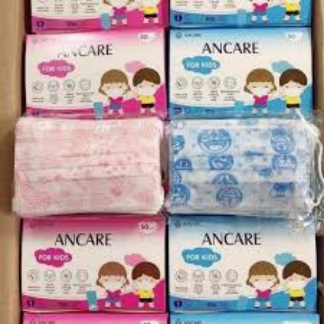 [HCM]combo 4 Hộp (50 Cái/ hộp) Khẩu Trang Kháng Khuẩn 4 Lớp ANCARE Cho Bé Chất Lượng Cao