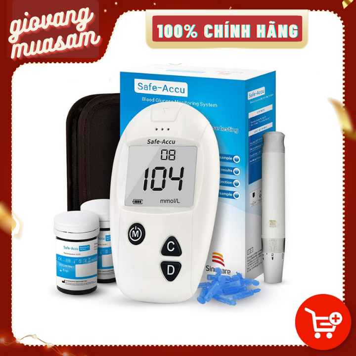Máy Đo Đường Huyết Safe - Accu Sinocare TẶNG 10 que thử + 10 kim chích máu
