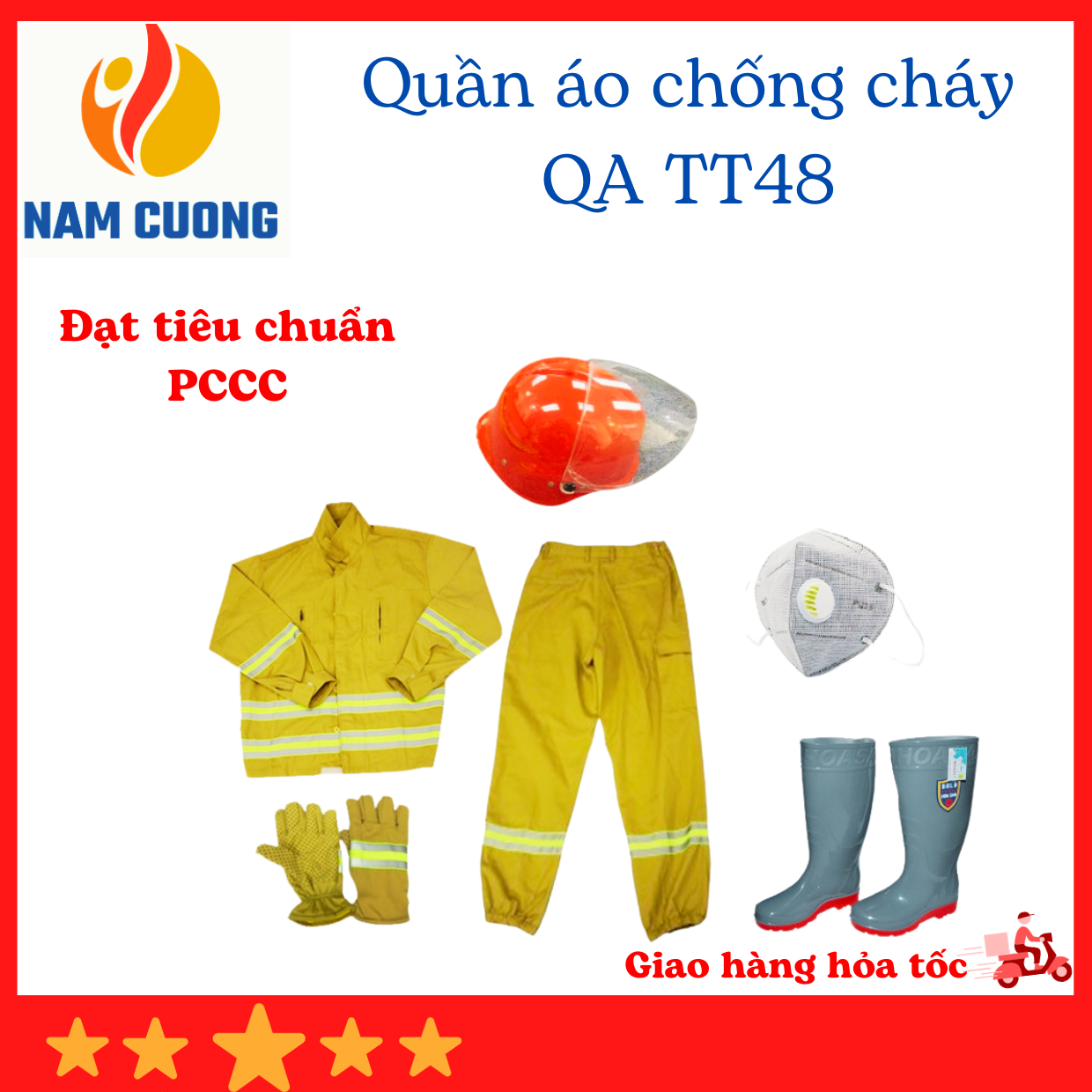 Quàn áo phòng cháy chữa cháy theo tiêu chuẩn TT48, combo 5 món, đạt tiêu chuẩn pccc