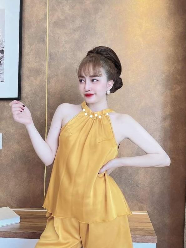 Đồ ngủ sexy, đồ ngủ 2 dây viền bèo, bộ ngủ lụa chất satin mềm - cn61