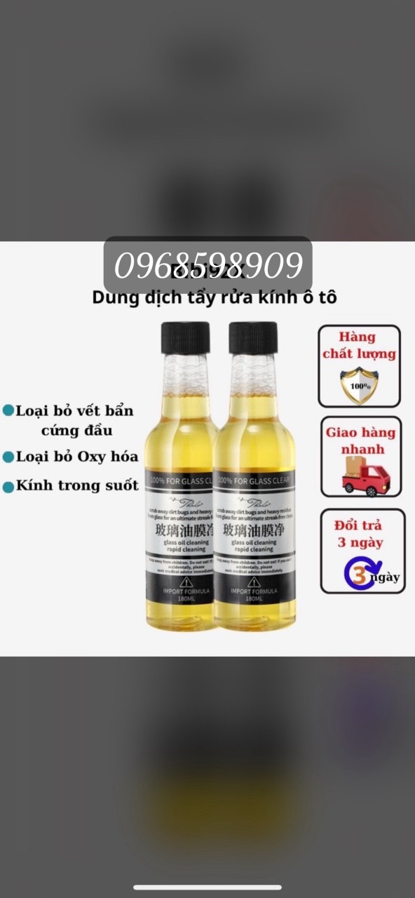 (New) Nước Rửa Kính Tinh Chất Màng Dầu Kính Ô TÔ 180ml Thông Dụng-Dung Dịch Rửa Kính Bảo Dưỡng Xe An Toàn__Wonder car__